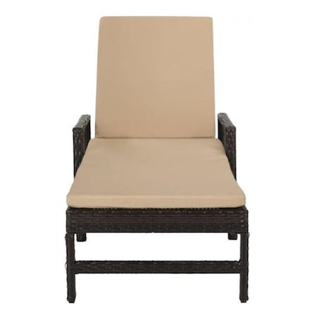 Safavieh 39 x 80 x 28 in. Alma Rattan Sun Lounger, Brown and Beige PAT9000A
